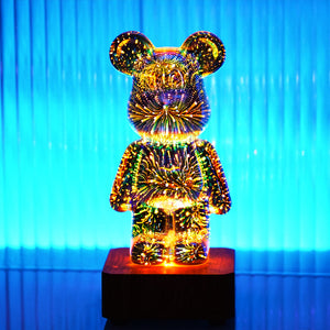 3D Firework Bear Colorful Bear Decor Light Gift for Him or Her